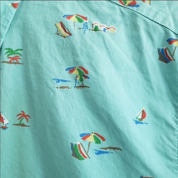 J Crew Men's Shirt Sleeve patterned button up - Picture 4 of 5